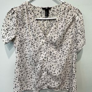 H&M Polk Dot Button Blouse